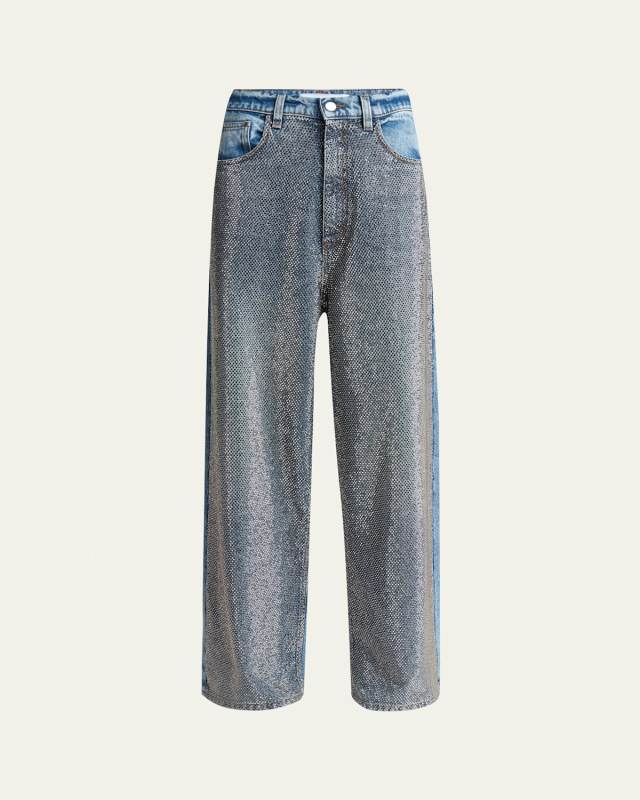 Crystal Hotfix Wide Leg Jeans